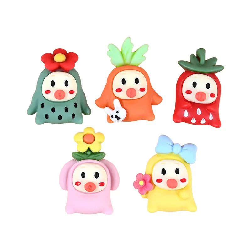 

100pcs/lot Resin flat back simulation fruit animal mix size Cabochon Scrapbook Embellishment DIY