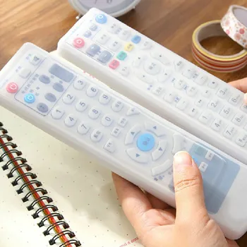 

Clear Dust Protective Storage Bag Portable Silicone Air Condition Control Case TV Remote Control Cover White
