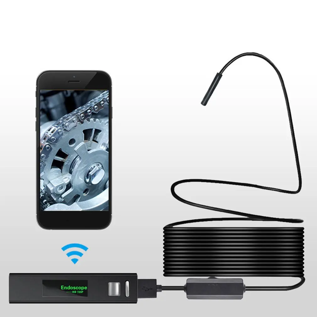 1 шт. черный 1200P ультра чистый эндоскоп для Apple Android Wifi мобильный телефон эндоскоп 8 мм Водонепроницаемая мягкая проверка кабеля камера