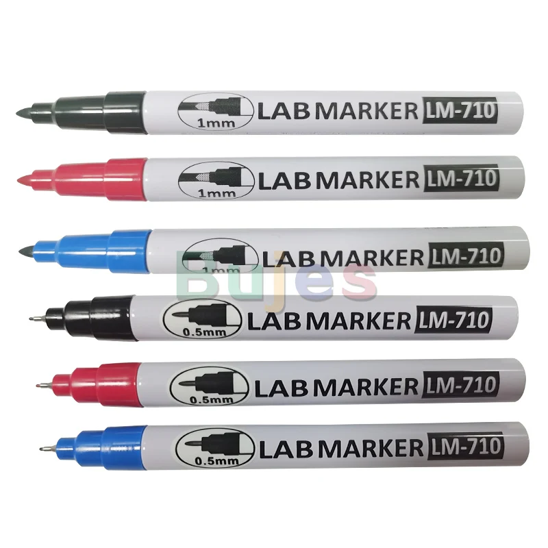 4pcs/Lot LAB marker Lm-710 series 1 mm / 0.5 mm alcohol and low temperature resistant marking pen for experiment oil pen