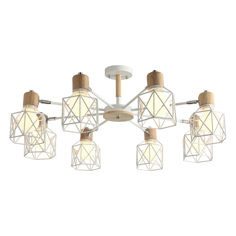 BOTIMI Lustre деревянная люстра для железный абажур для гостиной светодиодный люстра освещение люстры Para Sala De Jantar домашняя лампа
