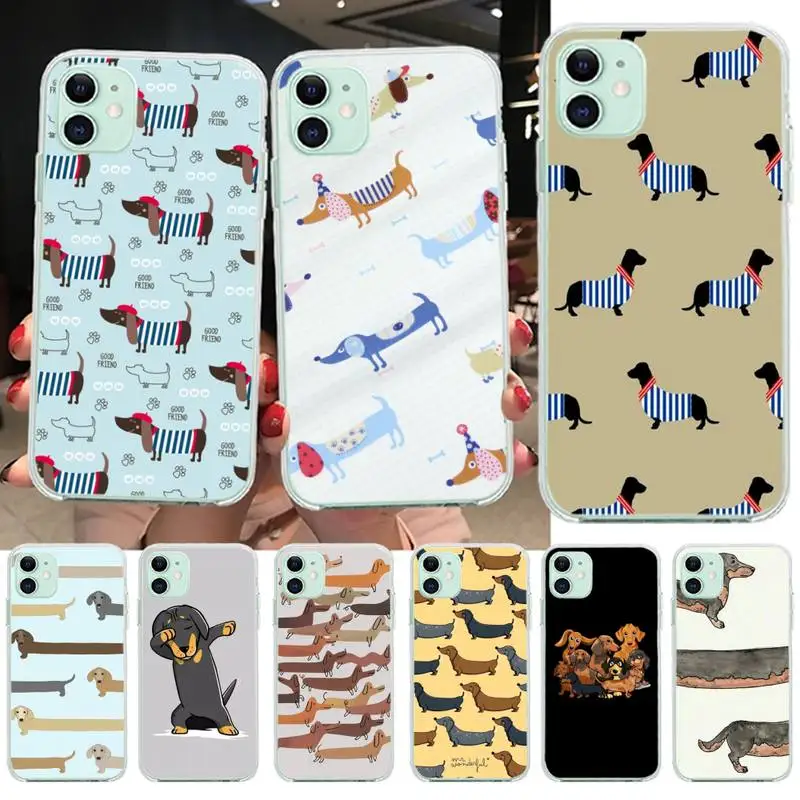 Симпатичный мультяшный такса собака DIY Роскошный чехол для телефона iPhone 11 pro XS MAX 8