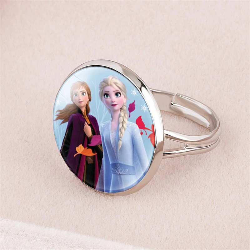 4 шт., disney Frozen 2, Aishana, подарок на день рождения, сплав, стекло, для девочек, кольцо, ожерелье, браслет, серьги, вечерние, подарок, ювелирное изделие
