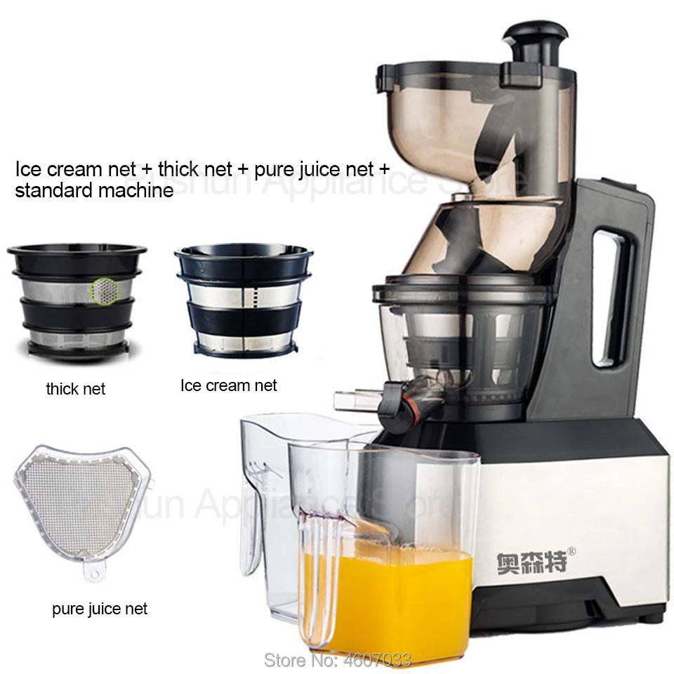 Low Speed Large Wide Feeding Inlet Whole Apple Orange Slow Juicer Soya