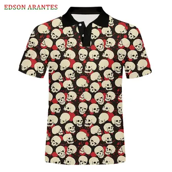 

Halloween skull 3D Full print Polo Shirt Men's Cool Hip Hop Streetwear Polo Shirt New Design Male Tops Tees Short Sleeve Polo