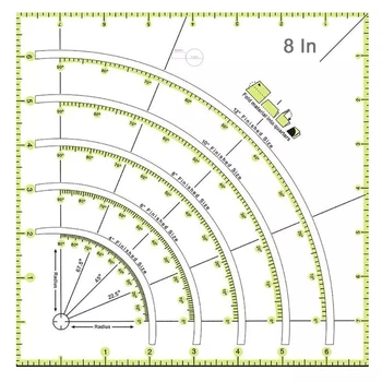 

NEW Multifunctional Patchwork Cloth Quilting Ruler Arcs and Fan Quilt Circle Cutter Ruler DIY Sewing Craft Tools