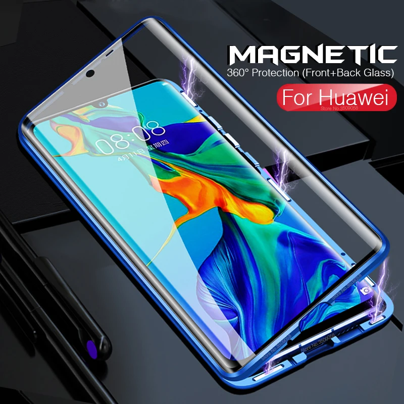 

Magnetic Double-sided Glass Case For Huawei P30 Light Pro Cases On Honor 20 Pro Coque Fundas Honer 10 Lite Case 360° Full Cover