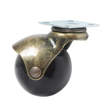 

4pcs Furniture Hooded Casters Durable Wear Resistant Top Plate Ball Shape Antique Wheels PP Swivel Smooth 2 Inch Mute