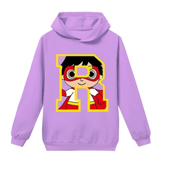 

Girls Pink Ryan Toys Review Hooded Sweatshirt Long Sleeve Elegant Cotton Pullover Hoodies Cartoon Student Tracksuit 3-16years