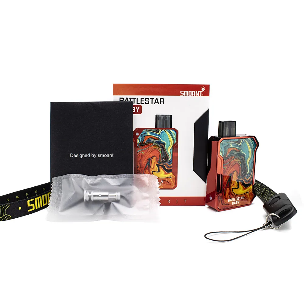 Smoant Battlestar Baby Pod Vape комплект 750 мАч 15 мощность 2 мл с Ом Ni80/Ом сетчатая катушка ручка