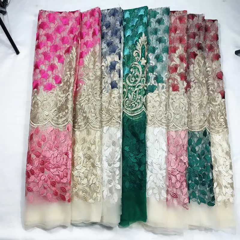 Высокое качество африканская кружевная ткань французская Чистая Вышивка Тюль кружевная ткань для нигерийского свадебного платья YJ03