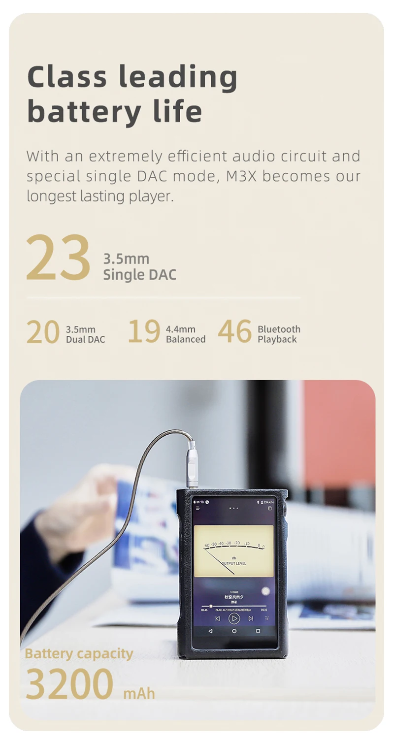 Shanling m3x mqa leitor de mp3 bluetooth