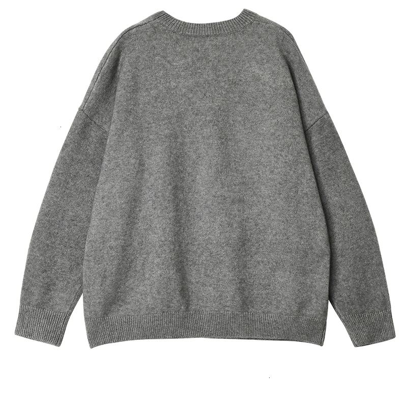 Pattern Big Size Knitting Sweater Loose Fit Round Neck Long Sleeve Women Sweater New Fashion Tide Autumn Winter D149
