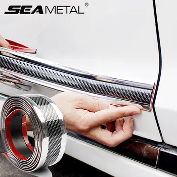 

Auto Bumper Strip Car Sticker Carbon Fiber Film High Glossy Wrap Film Anti-collision Door Sill Protector Car Styling Accessories