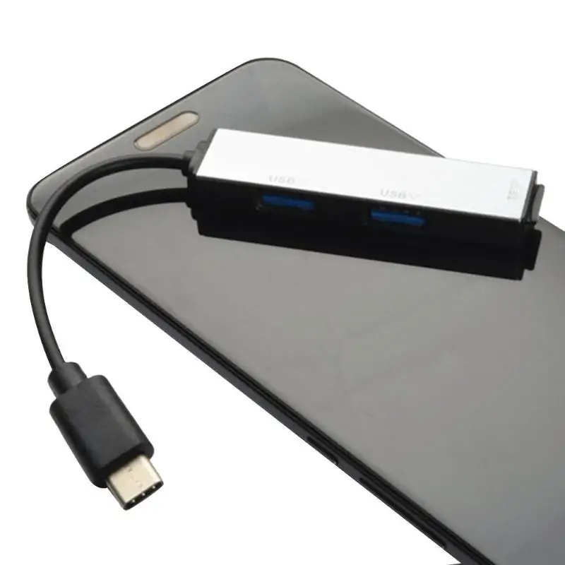 Type-C до 2 USB2.0 tf-адаптер для чтения карт USB-C Многофункциональный портативный концентратор type-C для Windows/OS X/Linux