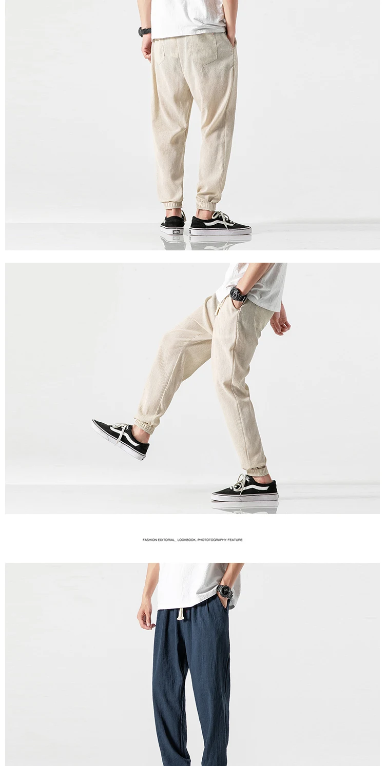 Japanese thin bloomers, linen pants, cotton and linen harem pants men  harajuku fashion  japanese fashion mens hip hop clothing