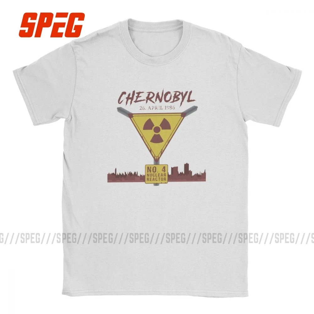 Забавная футболка для мужчин из 100% хлопка России чернобыля радиации с коротким