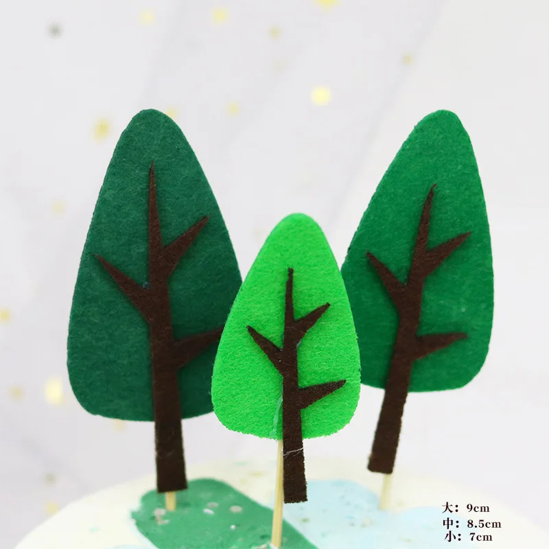 Милые топперы для торта на день рождения лесные животные Тигры Панда Силиконовые белки Животные модели для детей Топпер для торта «С Днем Рождения» - Цвет: C