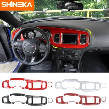 

SHINEK Interior ABS Accessories Car Center Control Dashboard Instrument Panel Decoration Cover Stickers For Dodge Charger 2015+