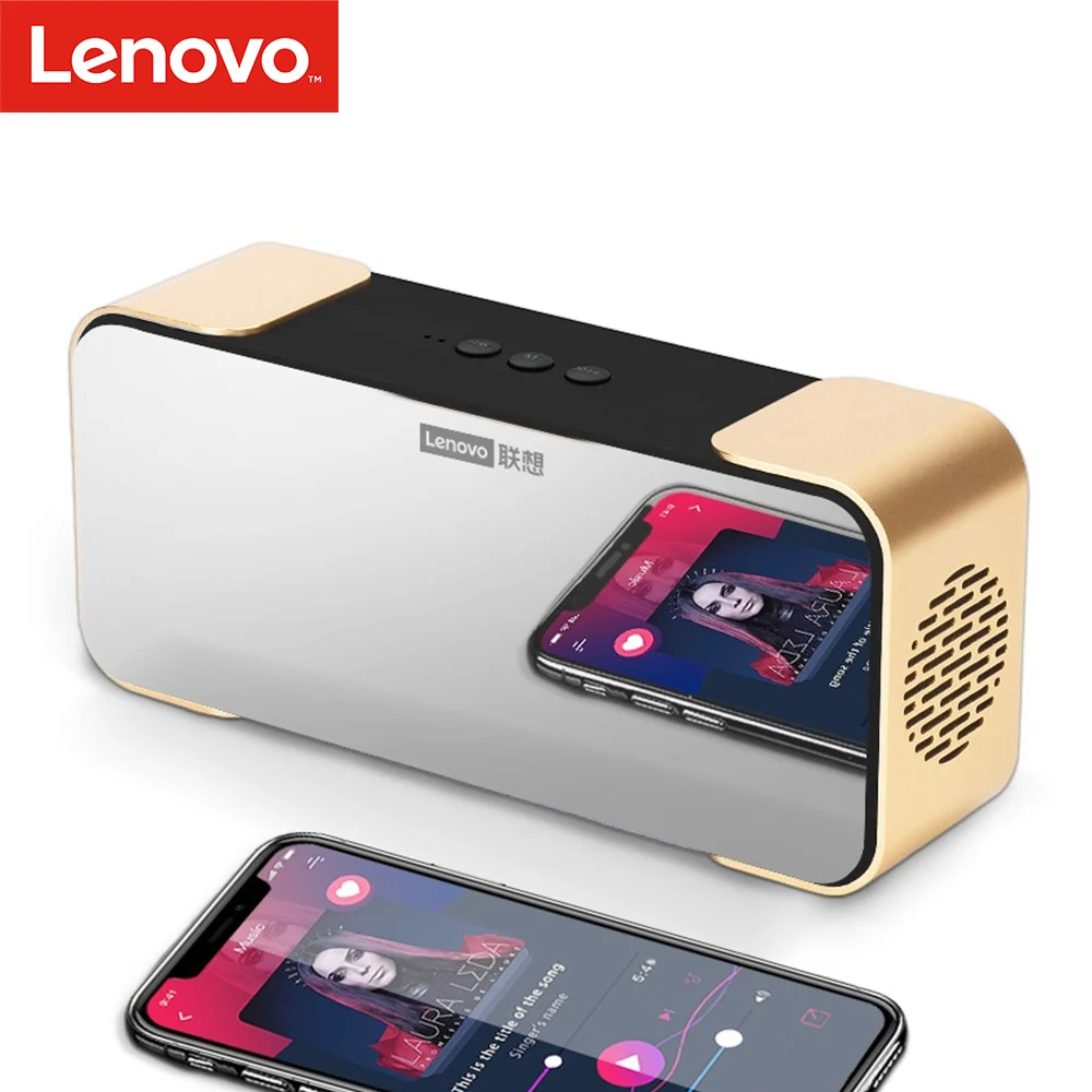 Bluetooth-Колонка Lenovo L022 с зеркалом Портативная Беспроводная колонка аудиоплеер