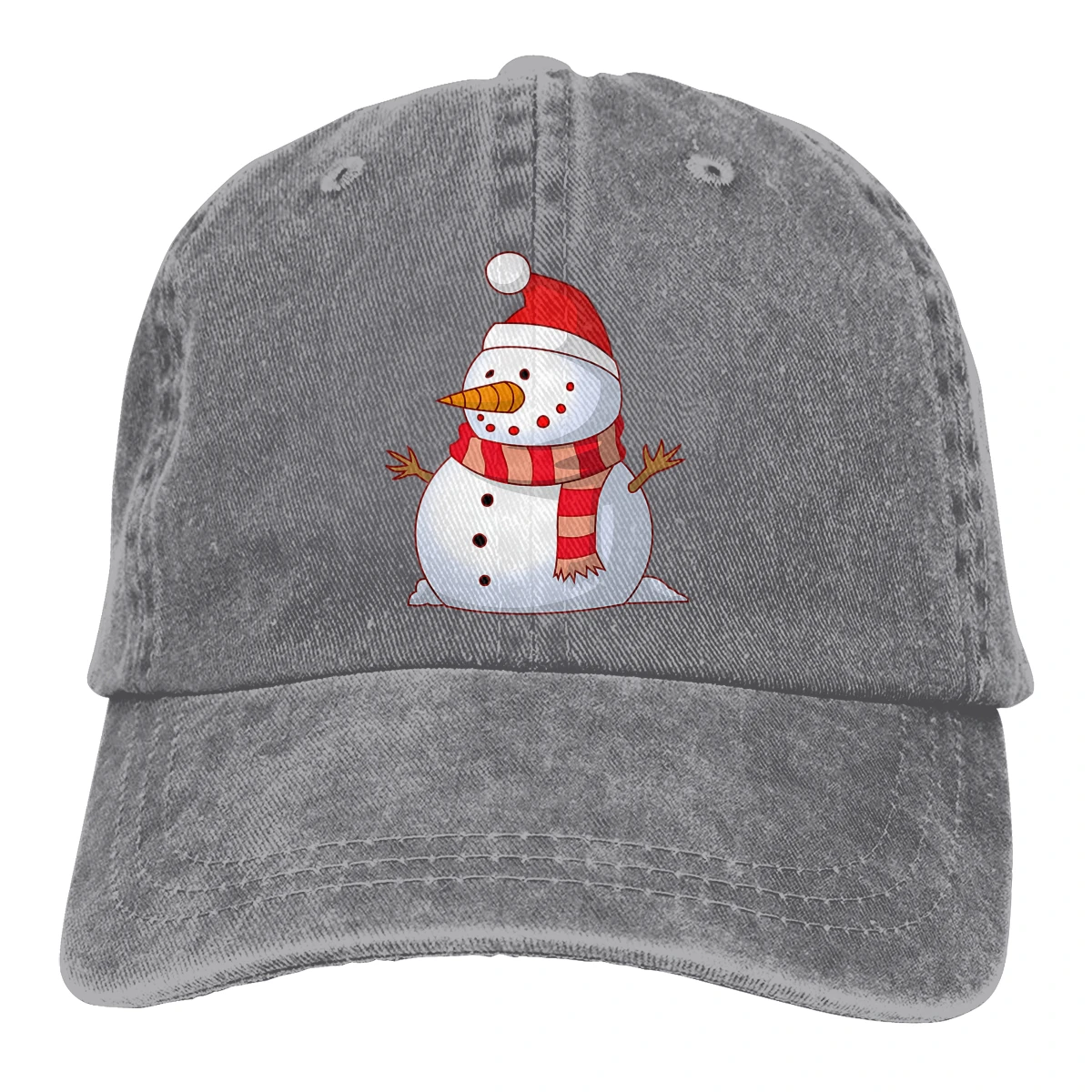Снеговик Casquette черный унисекс Мужские Женские деним Strapback бейсболка Регулируемая Гольф папа шляпа