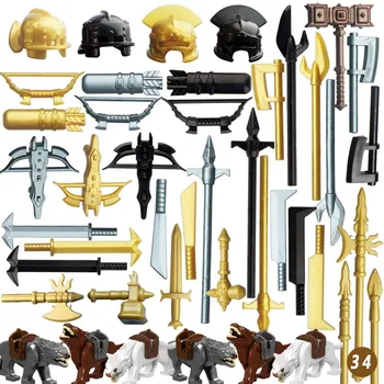 

50Pcs Medieval Ancient Rome Greece Egypt Style Building Block Figure Weapon Armor Kit (Compatible small particle blocks figures)