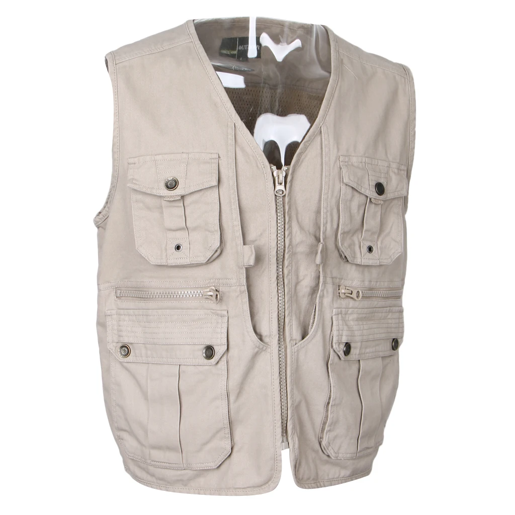 

Mens Fishing Vest Casual Outdoor Work Pockets Camping Hunting Multi Pocket Waistcoat Jackets