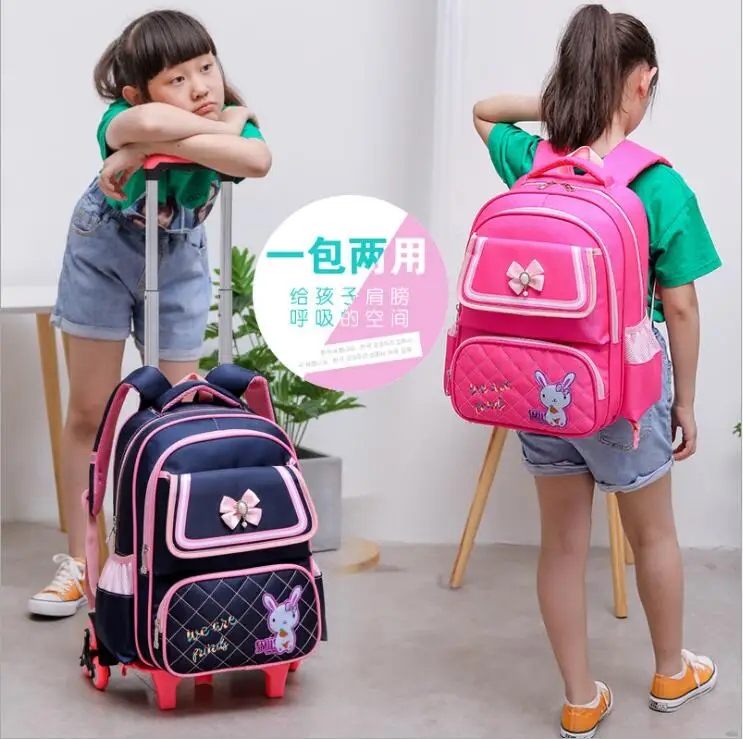 School trolley Bags Wheeled Backpack for boy Kids backpack on wheels Children For Girls Student Mochilas | Багаж и сумки