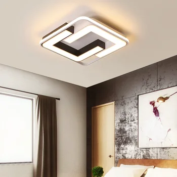 

New Surface Mounted Modern Led Chandelier for Living Room Bedroom Kitchen Room White+black Finished Ceiling Chandelier Fixture