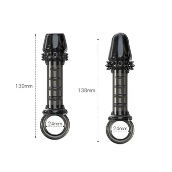 YSLS Erotic Accessories Male Penis Sleeve Ring Reusable Condom Delay Ejaculation Enlargement Condom sexy Toys For Men 4