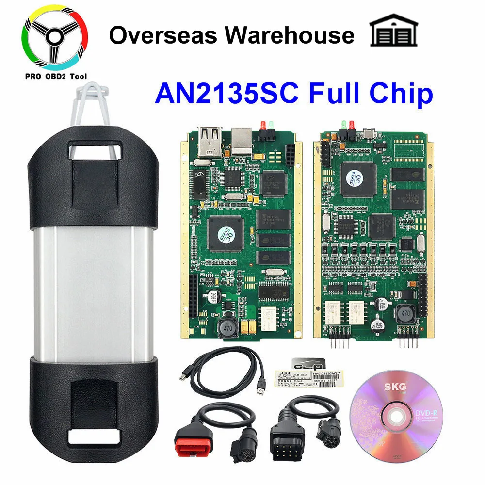 Полный чип CYPRESS AN2135SC Can Clip V190 OBD2 Диагностический интерфейс многоязычный