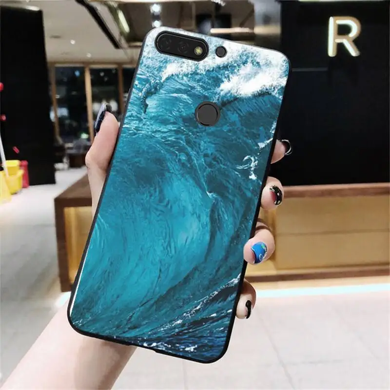 Высококачественный чехол для телефона Babaite с голубыми морскими волнами Huawei Honor 8X 9