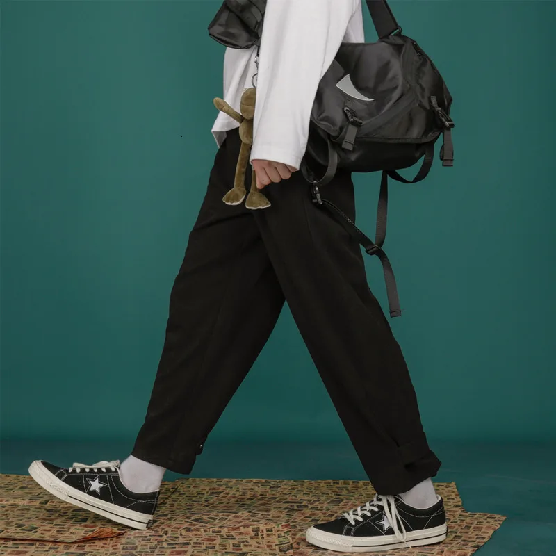 Winter Woolen Pants Men's Fashion Solid Color Business Casual Dress Pants Man Wild Loose Straight Trousers Male S-3XL