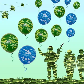 

10pcs/lot 12inch Camouflage latex ballons Military theme Fighter tank police toy balloon happy birthday party Decoration boy toy