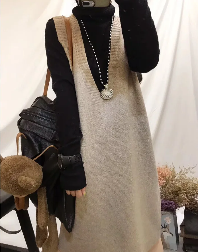 

2019 autumn new V-neck vest sweater pullover mori girl L1098