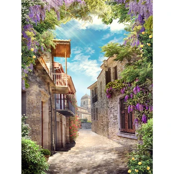 

Vintage Building Street Photography Backdrop Computer Printed Backgrounds for Lovers Children Photo Studio Fundo Fotografia
