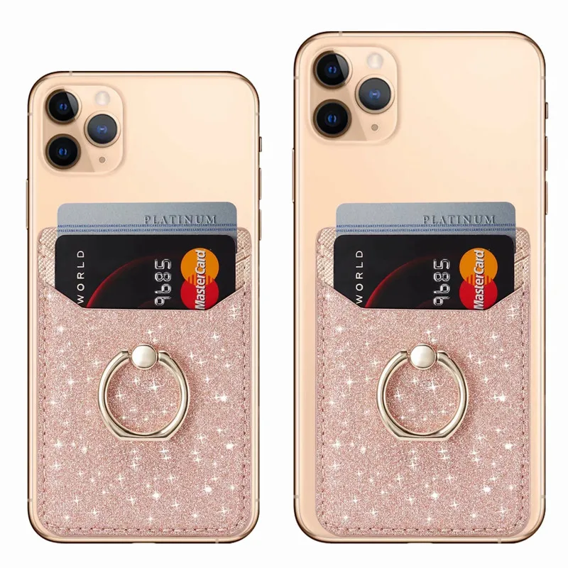 For iPhone SE 2020 Cute Cell Phone Ring Socket Holder Wallet Credit Card Pocket Adhesive Sticker for Samsung Galaxy A31 A41 M21 lifeproof case