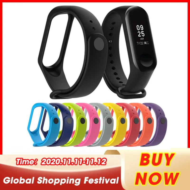 Ремешок силиконовый для Xiaomi Mi Band 4 Воздухопроницаемый сменный Браслет наручные