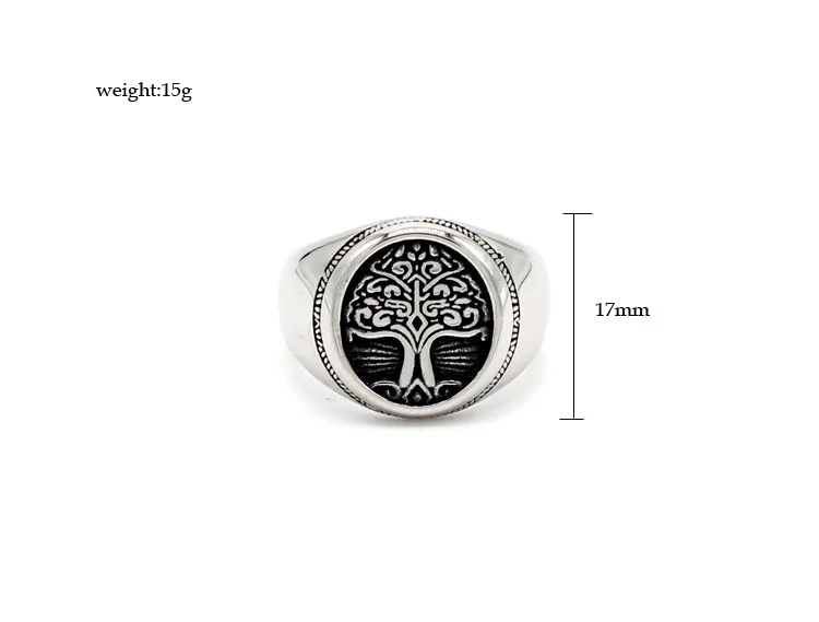 US 7-12 Размер дизайн крутое Древо жизни кольцо 316L нержавеющая сталь мужское кольцо модное серебряное полировочное кольцо
