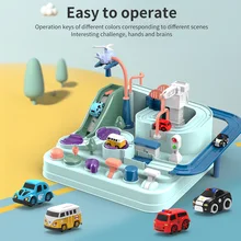Jouet d'aventure en voiture interactif Parent enfant, pistes de course avec 6 boutons, 8 défis, pour enfants de 3 ans et plus