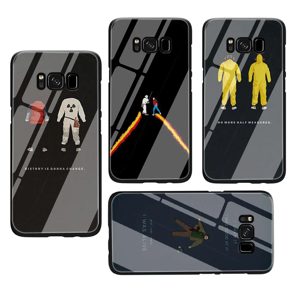 EWAU Back To The Future закаленное Стекло чехол для телефона чехол для Galaxy S7 край S8 9 10 Plus, Note 8, 9, 10, A10 20 30 40 50 60 70