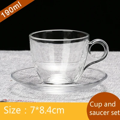 Cup And Saucer B Европейский прозрачный кофейный комплект из чашки и блюдца бытовой ароматизированный чай чашка Термостойкое Стекло эспрессо капучино латте воды молока - Цвет: Cup And Saucer B