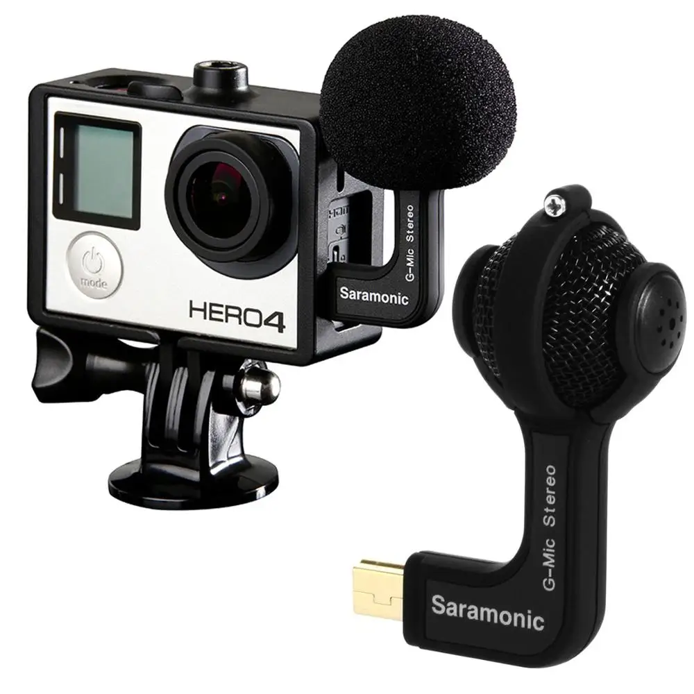 Saramonic G-mic Professional Mini Gopro Condenser Microphone For Gopro Hero4 Hero3 Cameras Plug & Play Microphone - Microphones - AliExpress