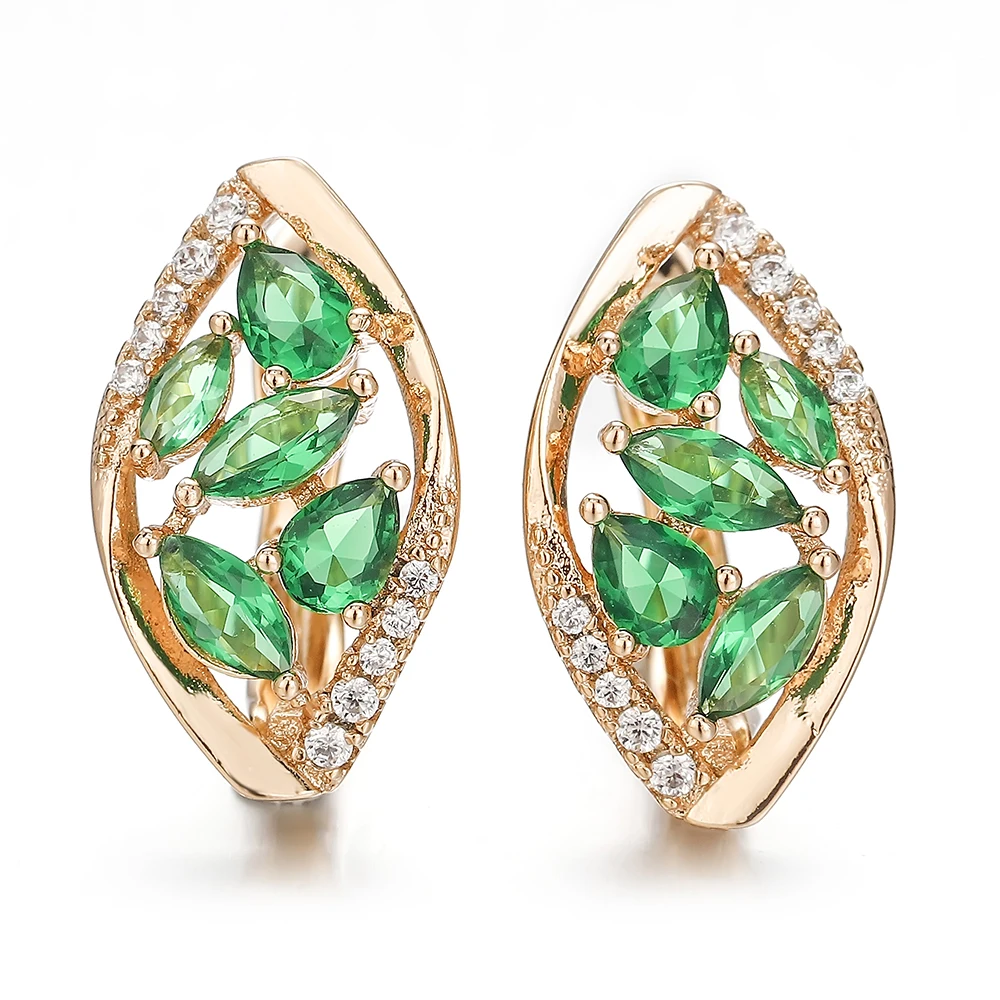 Hanreshe Exquisite Crystal Zircon Gold Color Female Girl Quality Earrings Jewelry For Wedding Dress With Accessories