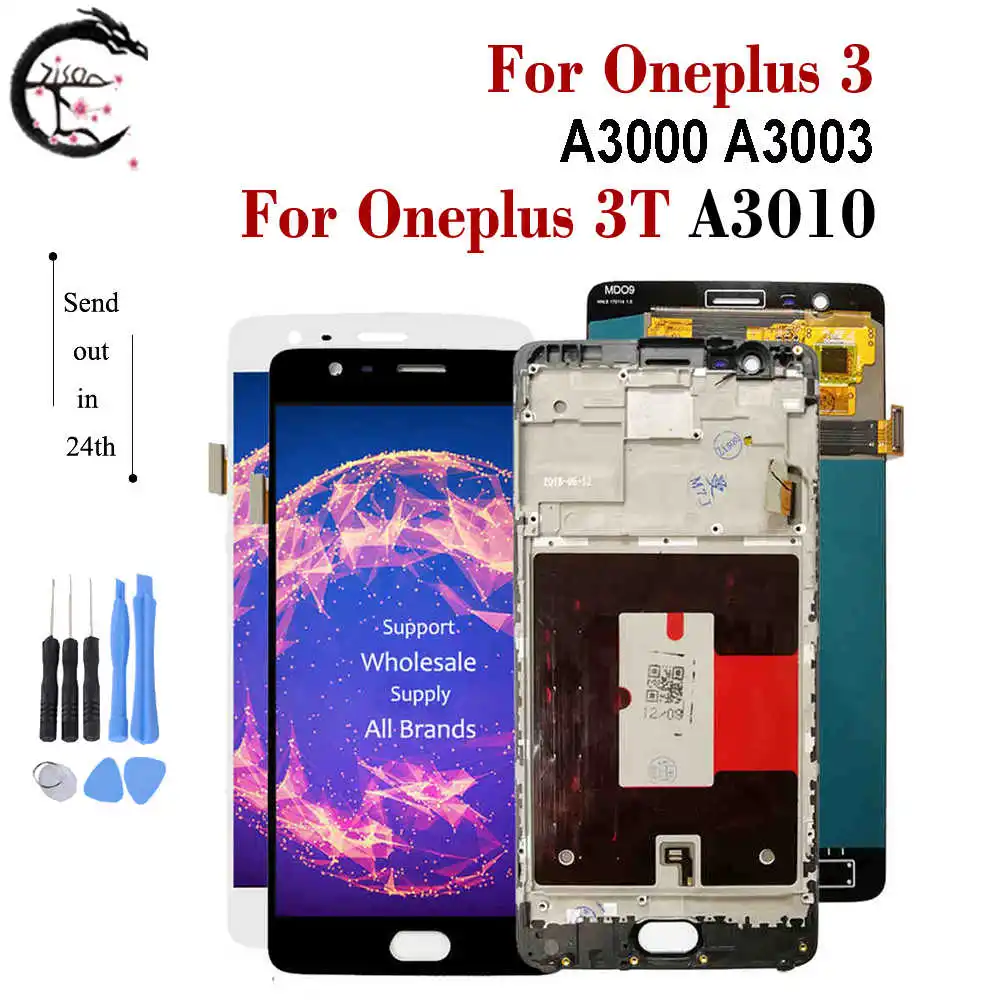 Beste LCD Voor oneplus 3 oneplus 3 A3000 A3003 LCD Met Frame Scherm Digitizer Vergadering Touch Voor Een plus 3T A3010 Display 5.5\