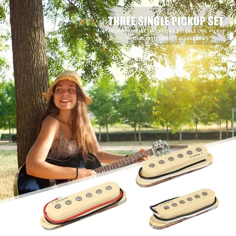 

48/50/52mm Electric Guitar 3 Single Coil Pickup Musical Instruments Guitar Magnet Pick-ups Accessories Kit Musical Instruments