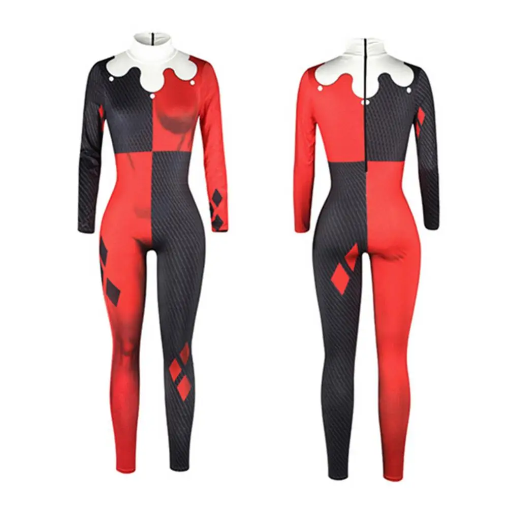 Costume Women Halloween Long Seeve Scary Skeleton Print Jumpsuit Bodysuits 2021 Digital Printing Cosplay Bodycon Party Costume