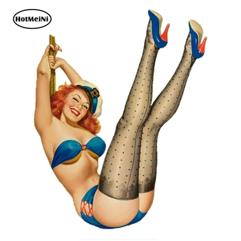 

HotMeiNi Europe and America Retro girl pin up girl car decal Sticker Decoration Stationery AblumLongest side 13cm