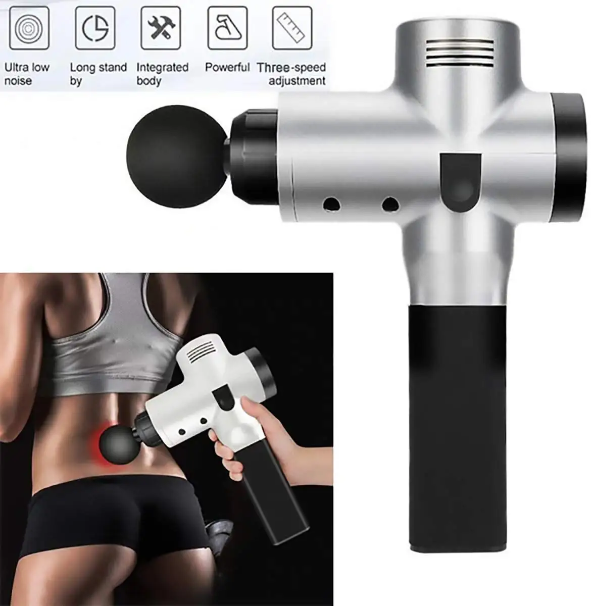 

Fitness Massage Gun Deep Muscle Massager Muscle Pain Body Massage Exercising Relaxation Slimming Shaping Pain Relief