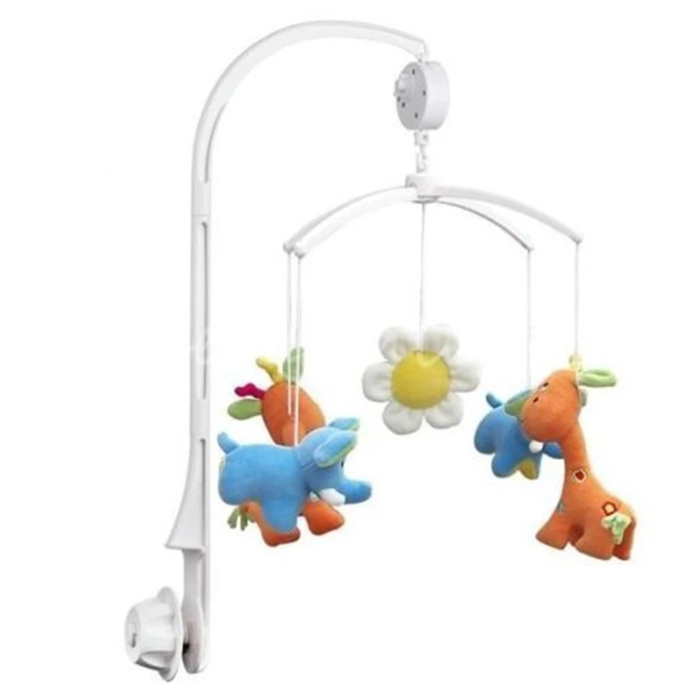 

White Bracket Set Baby Crib Mobile Bed Bell Toy Holder Arm Bracket + Wind-up Music Box